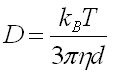 Equation: Stokes - Einstein